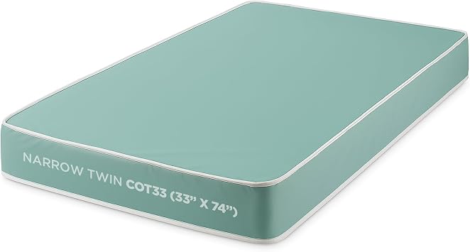 6-Inch Foam Mattress with Water Resistant Vinyl Cover, Firm Mattress, Sleep Mattress for Kids and Adults, Mattress in a Box CertiPUR-US Certified, Made in USA COT33