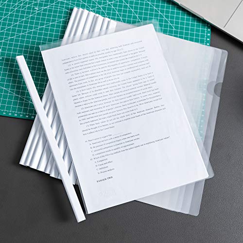 Deli 10 Pack Sliding Bar Clear Report Covers, Transparent Resume Presentation File Folders Organizer Binder For A4 Size Paper, White #TOP6