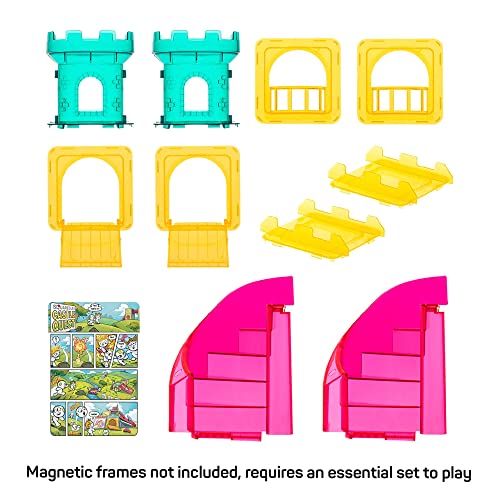 Squaregles Warmup Set (54 Pieces) + Oggs Castle Expansion Set Magnetic Building Blocks, Kids Magnetic Tiles Stem Toys For Kids 4-12 Year Olds #TOP4