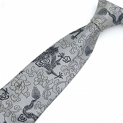 Cravate de marié de mariage large 9cm homme cravate totem dragon vintage 145cm