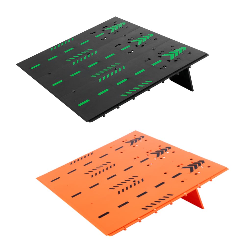 Rampa de salto plegable a control remoto, juego de acrobacias para coches de control remoto de 1/12 1/14 1/16 1/18 1/24, montaje rápido de alta resistencia (naranja)
