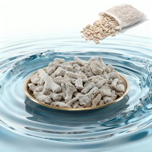 SuSulaicai Crushed Coral for Freshwater Aquarium Fish Tank Crushed Coral Aquarium Filter Media for Freshwater Aquarium Ph Aquarium Bio Filter Media Bag Reusable Aquarium Filter