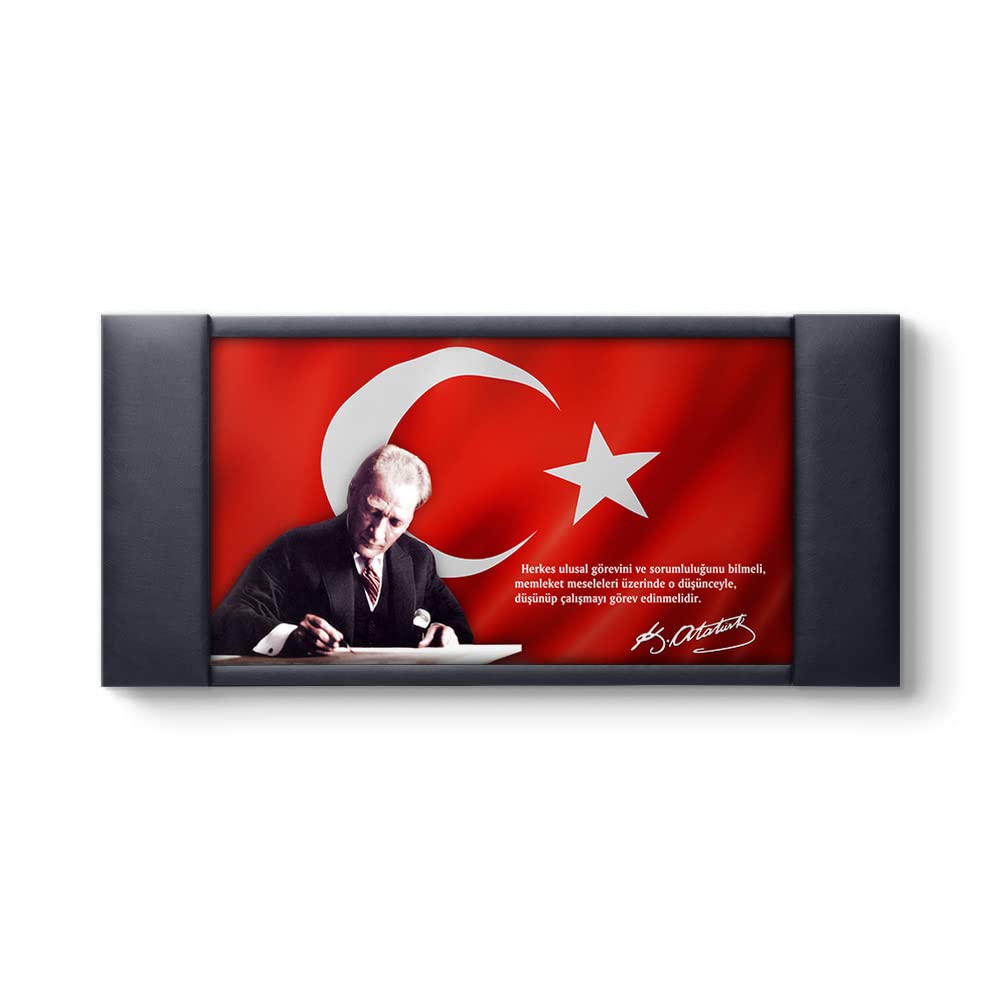 tabloshop Atatürk - Makam Odası Deri Çerçeveli Tablo 200 x 100