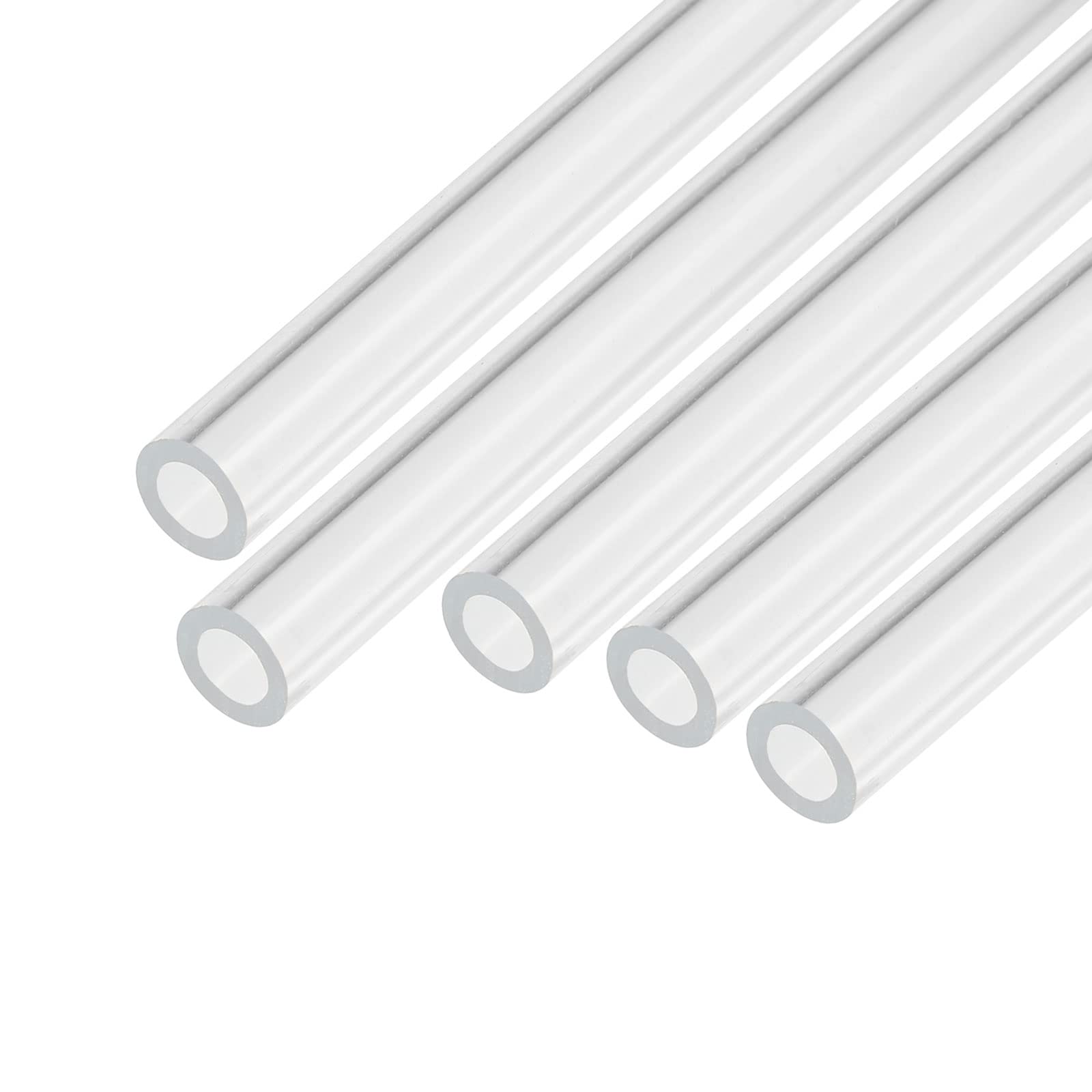 MECCANIXITY Acrylic Pipe Clear Rigid Round Tube 9pcs 8mm(5/16") ID 12mm(1/2") OD 6" for Lamps and Lanterns, Water Cooling System