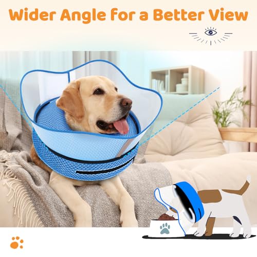 Image of Supet Raised Inflatable Dog Cone Alternative Collars for After Surgery, Dog Donut Collar After Surgery, Soft Pet Cone for Small Medium Large Dogs to Stop Licking