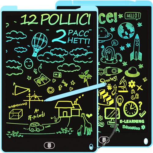 12 Pulgadas [2 Packs Azul] Tableta Escritura LCD Color, Electight Tablet Escritura Pantalla Colorido...