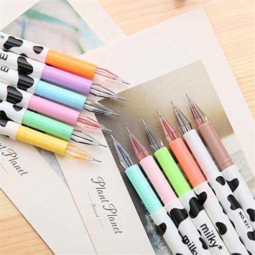 Pack 12 bolígrafos gel diseño vaca colores variados miniatura 6