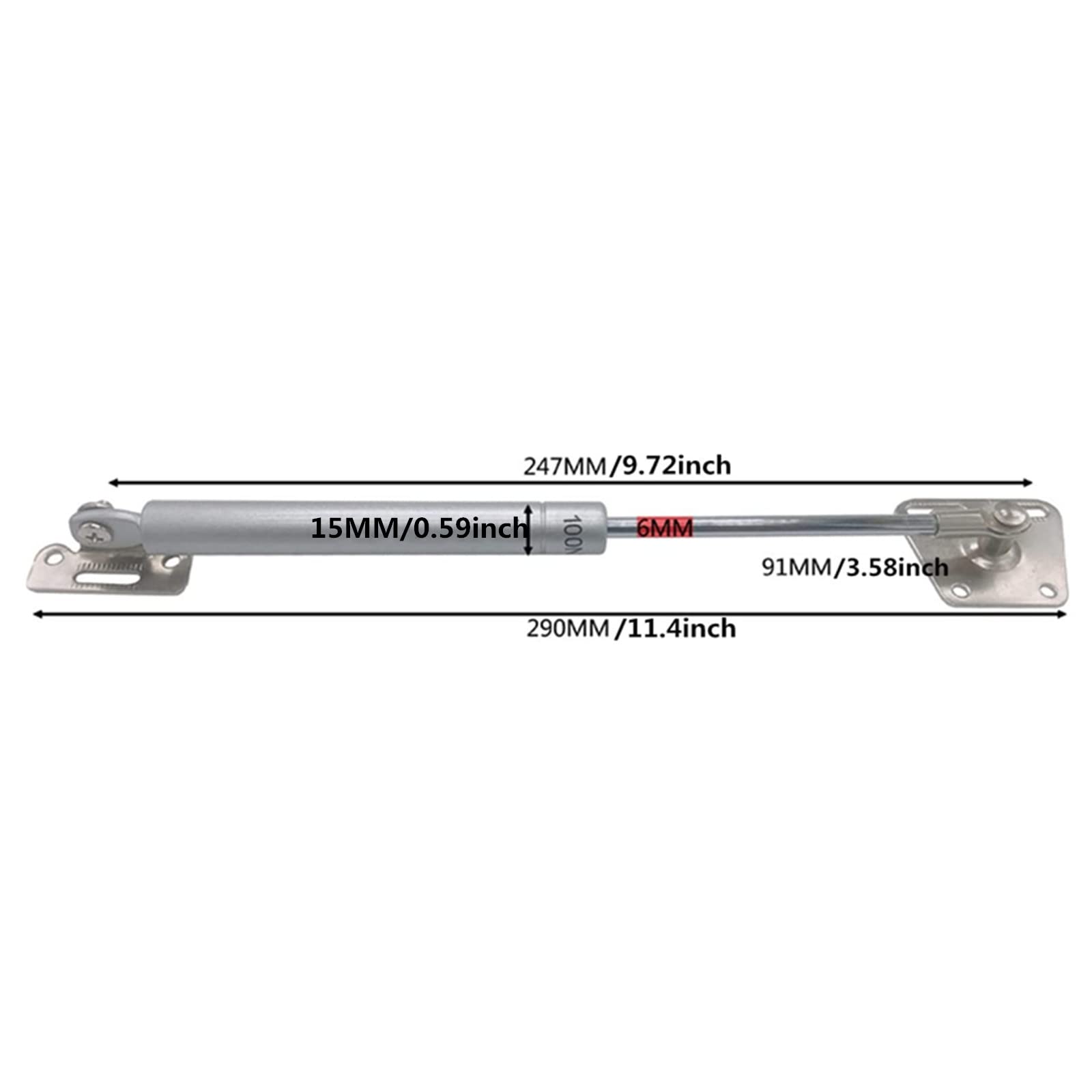 Gasfederscharnierstreben für Möbel, Schrank, Küche, Schranktür, pneumatische Unterstützung, hydraulische Gasdruckfeder, hält pneumatische Hardware-Druck: 100 N/10 kg (10 Stück)