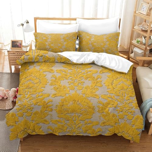 Parure de Lit Microfibre Ultra Douce avec Impression Florale 3D