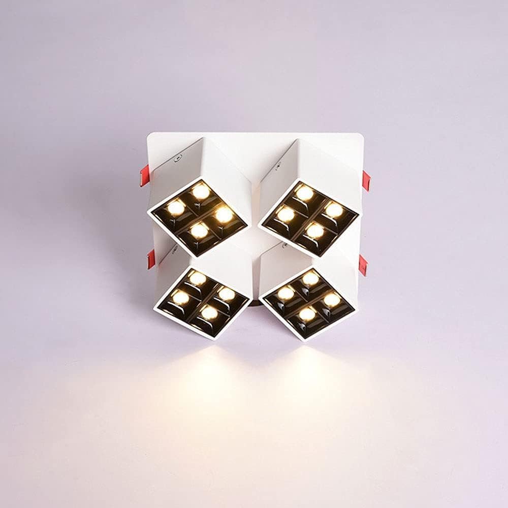 4-Light LED Recessed Lighting Fixture Art Gallery Ceiling Spotlight Accent Light Hallway Flush Mount Ceiling Downlight Indoor Modern Kitchen Directional Downlight for Living Room Bathroom