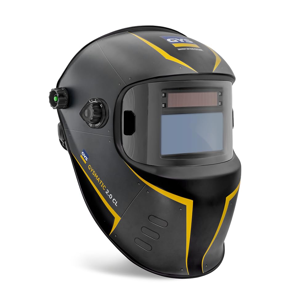GYS, Masque de Soudage LCD GYSMATIC 2.0 CL True Color, Teinte 2/5>13, Champ de Vision 100x50mm, Assombrissement Auto 0,08ms, Classe Optique 1/1/1/2, pour MMA, TIG, MIG/MAG & Meulage