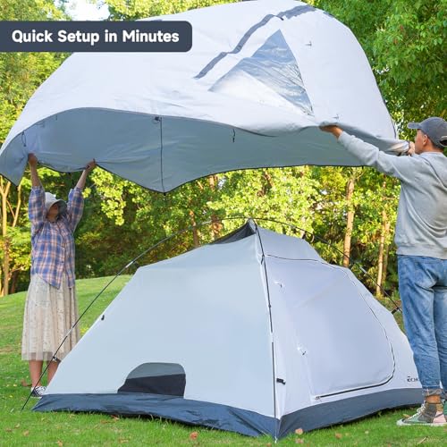 EchoSmile Camping Family Tent for 2-3 Person, Waterproof Dome Tent with Vestibule, Ultralight Easy Setup for Outdoor Camping, 3 Season - Thumbnail 4
