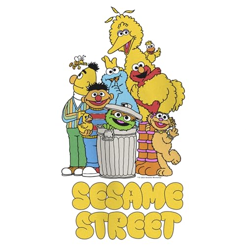 Girl's Sesame Street Graffiti Logo Group Shot T-Shirt2