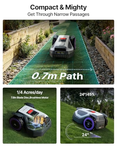 Image of ANTHBOT M9 Robot Lawn Mower 1 /4 Acre, Dual Vision+Full-Band RTK Robotic Lawnmower, No Perimeter Wire, App Control Obstacle Avoidance, 45% Slope, Cutting Height, Multi-Zone Mapping