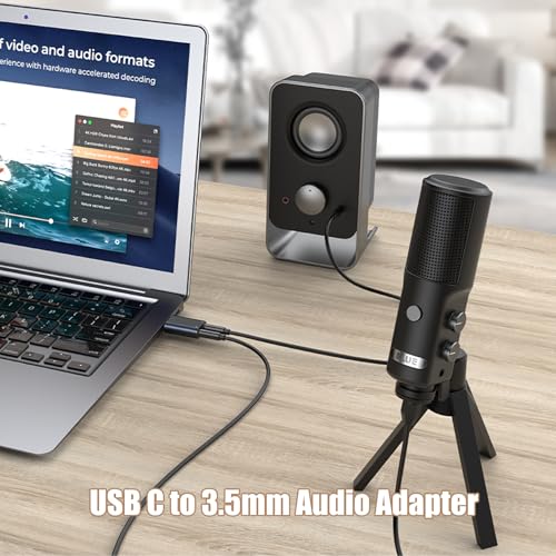Image of Verilux USB C Sound Card to 3.5mm Jack Audio Adapter, Type C to Aux External Stereo Sound Adapter, USB C to Headphone Jack Adapter for PS4 /PS5 /Headphone /Mac /Linux /Laptop /Desktops /Docking Station