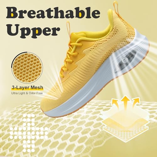 Image of ZYEN Wide Toe Box Shoes Women Air Cushion Road Running Shoes Extra Wide Width Sneakers Arch Support Gym Athletic Tennis Sneakers Lightweight Breathable Walking Shoes