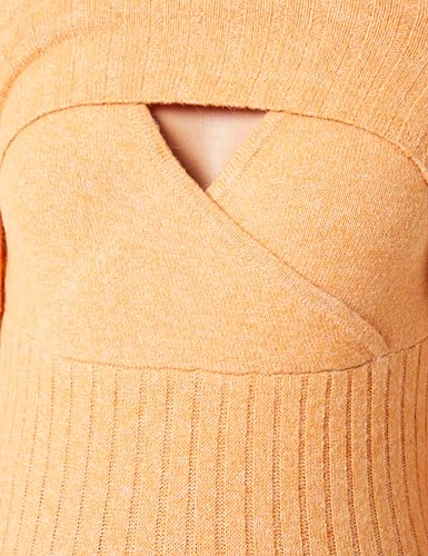 MAMA.LICIOUS Damen MLSUNIVA June L/S Knit TOP Strickpullover, Golden Ochre/Detail:Melange, Small