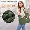 Captain Blues Tote Bag for Women with Zip, Large Capacity Work Bag with Compartments & Pockets, Soft Cotton Lining, for College, Teacher, Uni, School, Travel, Shopping (Green) #4