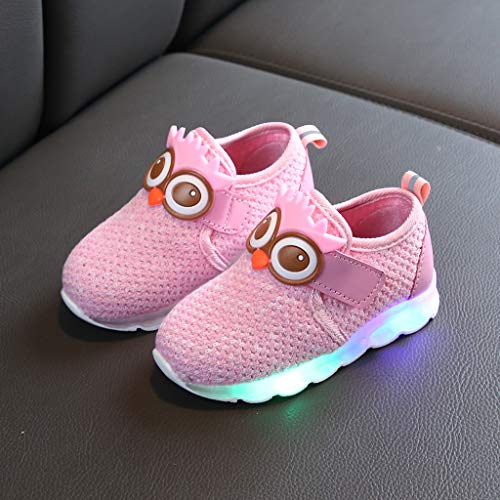 image for Vielone_Lumi Toddler Kids Boys Girls Cute Owl LED Mesh Sneakers Light 