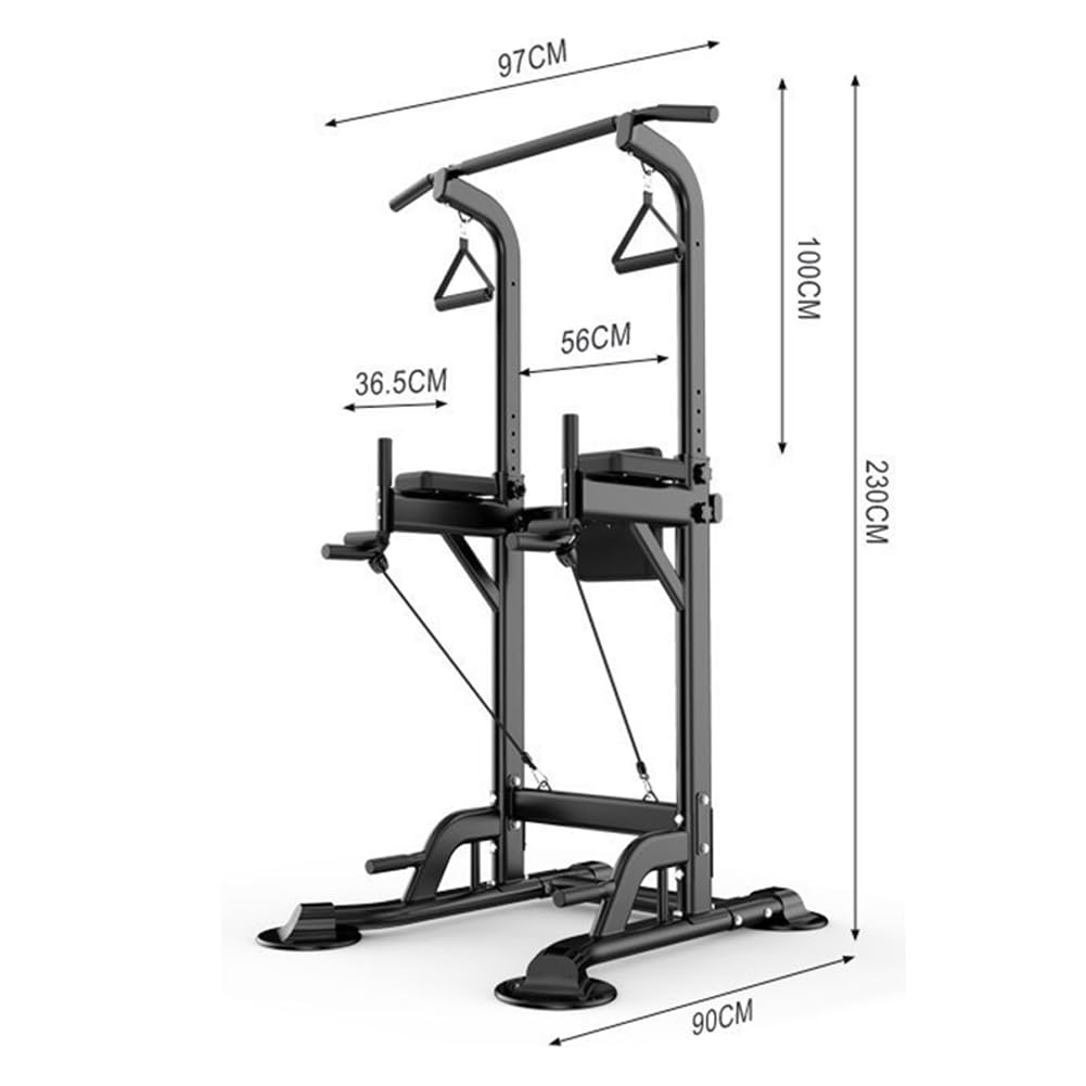 Power Tower Barra per Trazioni per Palestra di Casa, Barra per Trazioni Multifunzione Stand Stazione per Dip Bar, Stazione per Allenamento in Altezza Regolabile Attrezzatura per Il Fitness