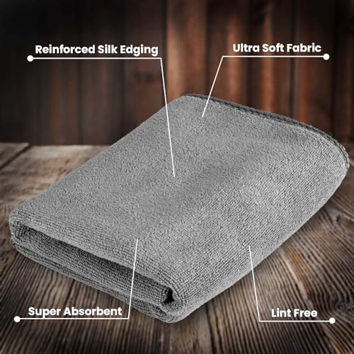 Image of Autofy 250GSM - 40cm x 40cm - [Pack of 2] - Microfiber Cloth Double Sided Microfiber Cloth for Car Lint Free Super Soft Plush Car Cleaning Cloth Sueded Edges for Scratch Free Car & Bike Cleaning