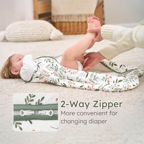Image of Yoofoss Baby Sleep Sack 0-6 Months, 1.5 Tog Baby Wearable Blanket with 2-Way Zipper, 100% Cotton Organic Fabric Winter Infant Sleeping Sack, Warm Soft Comfy