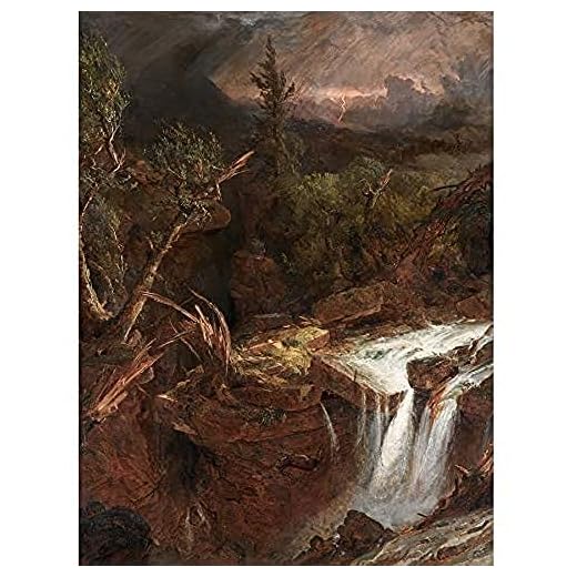 Cropsey Clove Storm Scen Catskill Berg Konst Tryck Canvas Premium Väggdekor Affisch Väggmålning