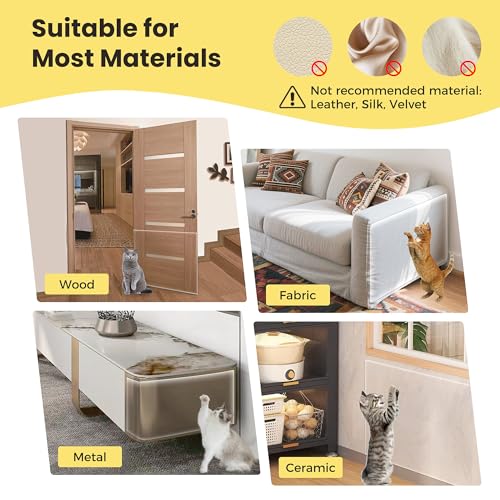 Protetor de móveis para gatos, protetor de sofá adesivo unilateral para evitar arranhões nas garras,