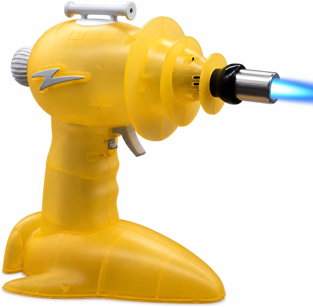 THiCket Lightyear Torch, Refillable Lighter with Adjustable Flame Intensity Knob, Stainless Steel Tip, Safety Lock and Spaceship Stand (Glow Orange)