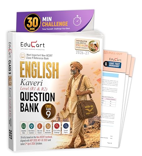 Image of Educart CBSE Class 9 English Question Bank 2026-27 | Kaveri Level R1 & R2 | New NCERT Guide and Most Important Reference Book for 2027 (with ... extra) (NCERT Class 9 All Books 2026-27)