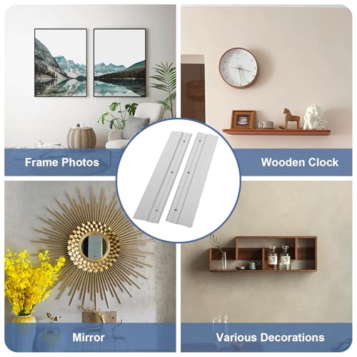 Image of WOPPLXY 3 Pairs 10 Inch French Cleat Hanger, French Cleat Heavy Duty, French Cleat Picture Hanger for Hanging Mirrors, Picture, Whiteboard, Art, Frames, Aluminum Z Bar Hanger Supports 50lbs