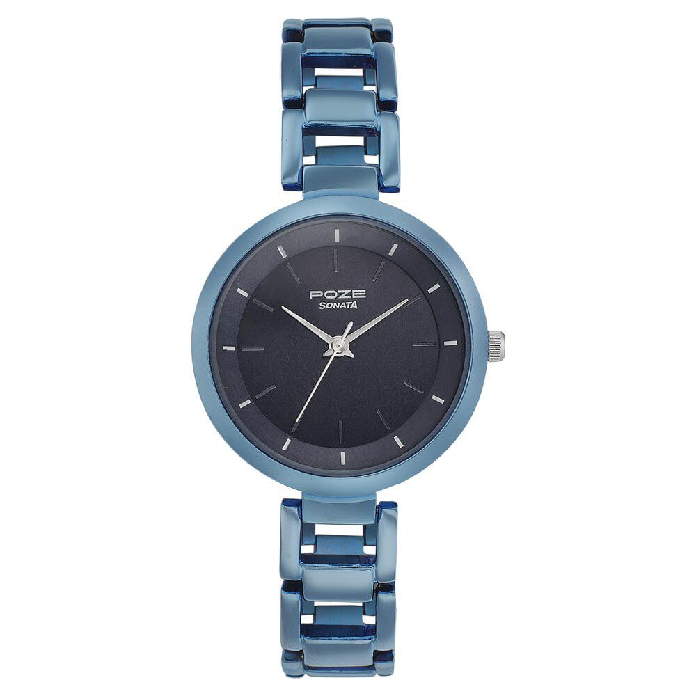 Sonata Poze Quartz Analog Blue Dial Metal Strap Watch for Women-SP80003KM01 (B0CT5JMC5W) Amazon Price History, Amazon Price Tracker