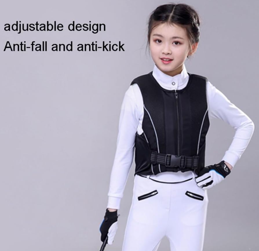 Luminexia Chaleco Ecuestre,Chaleco de equitación con Cremallera,Chaleco de equitación,Chaleco de protección Corporal,para Adultos Unisex,niños,niñas y niños