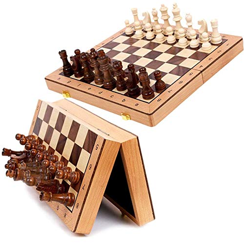 Preisvergleich Produktbild CXSMKP Schachspiel Schach, Magnetisches Schachbrett-Set, Faltbares / Tragbares Brett Mit Aufbewahrung, Internationales Schachspiel-Brett Für Reisespielzeug Geschenk Schachbrett-Spielset