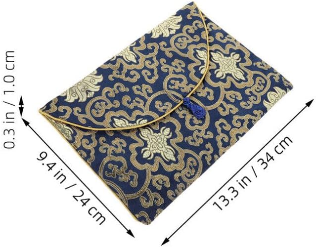 2pcs Chinese Style Scripture Storage Pouch Brocade Decorative Travel Office