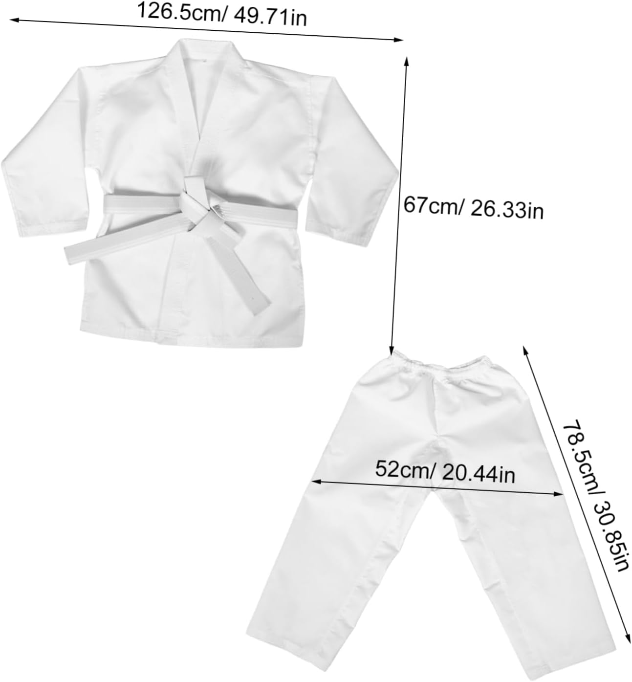 BESPORTBLE 1Set Professional Karate Uniform for Adults Soft Breathable Martial Arts Training Suit with Belt for Karate Taekwondo Practice Durable