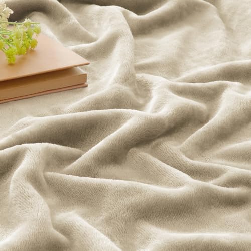 Image of BEDELITE Fleece Blanket Full Size Linen Throw Blankets for Couch & Bed, Luxury Plush Cozy Fuzzy Blanket 84x90 inches, Super Soft Warm Lightweight Throw Blanket for Travel Camping
