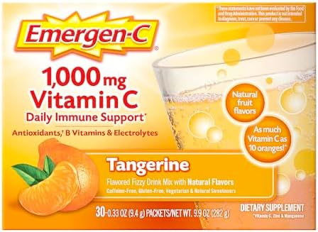 Emergen-C 1000mg Vitamin C Immune Support Powder Tangerine 30CT i...