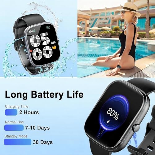 Image of Smart Watch for Men Women (Answer /Make Call), 1.91 inch HD Screen Smartwatch Fitness Tracker, Heart Rate /Sleep Monitor, Watches for Men IP68 Waterproof,110+ Sport Mode Step Counter for Android iOS