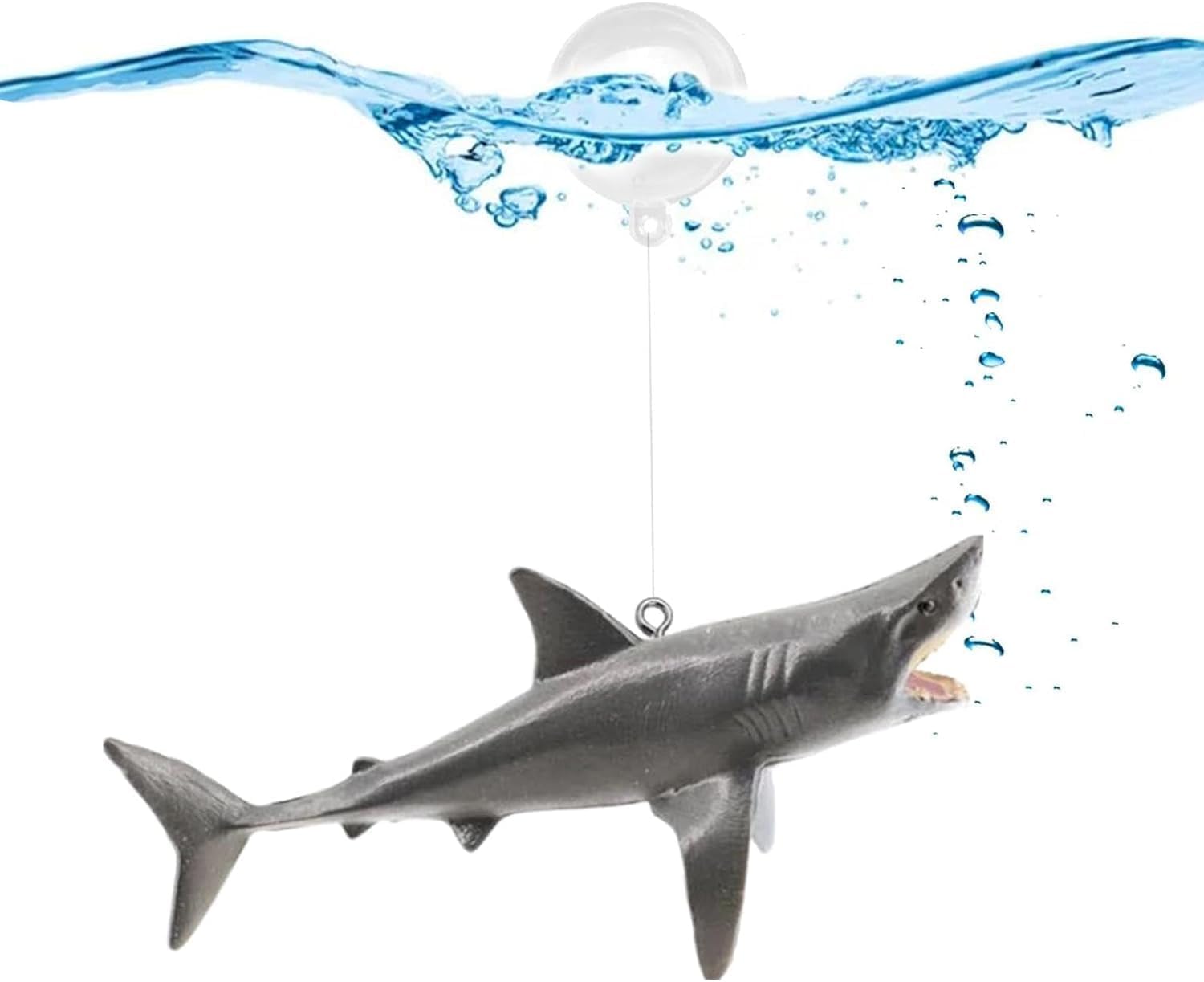 Nlinlin Grey Floating Shark Ornament, Adjustable Aquarium Shark Animal Decor, Shark Pool Decor, Aquarium Floating Shark Ornaments Suitable for Aquarium All Kinds of Fish Tank and Home Decor