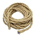 Summer-Home 32.8Ft Antique Industrial Electrical wire,Twisted Electric Rope Light Cord,Hemp Rope Covered Light Wire,Vintage Style Lamp Cord