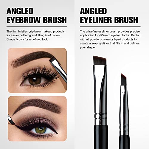 EIGSHOW Eyebrow Brush & Eyeliner Brush, Double Ended Makeup Brush, Angled Eyebrow Brush, Ultra Fine Eyeliner Brush(D104) - Image 3