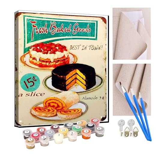 ZoiKom Pintar por Numeros DIY Cuadro al óleo con números para Kit de Pintura al óleo Digital para Adultos y niños de Lienzo decoración para el hogar productos horneados frescos 40x50cm Sin Marco