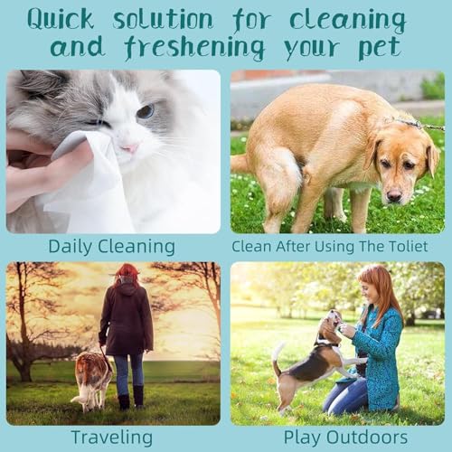 Image of Anti Bacterial Pet Wet Wipes for Dogs & Cats - Alcohol-Free, Fragrance-Free Cleaning & Grooming Wipes, Soft & Safe Daily Care (80 Pcs)