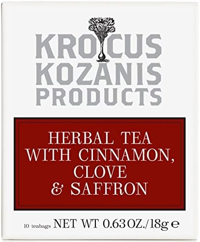 Krocus Kozanis - Herbal Tea with Cinnamon, Clove & Saffron (10 Tea Bags)