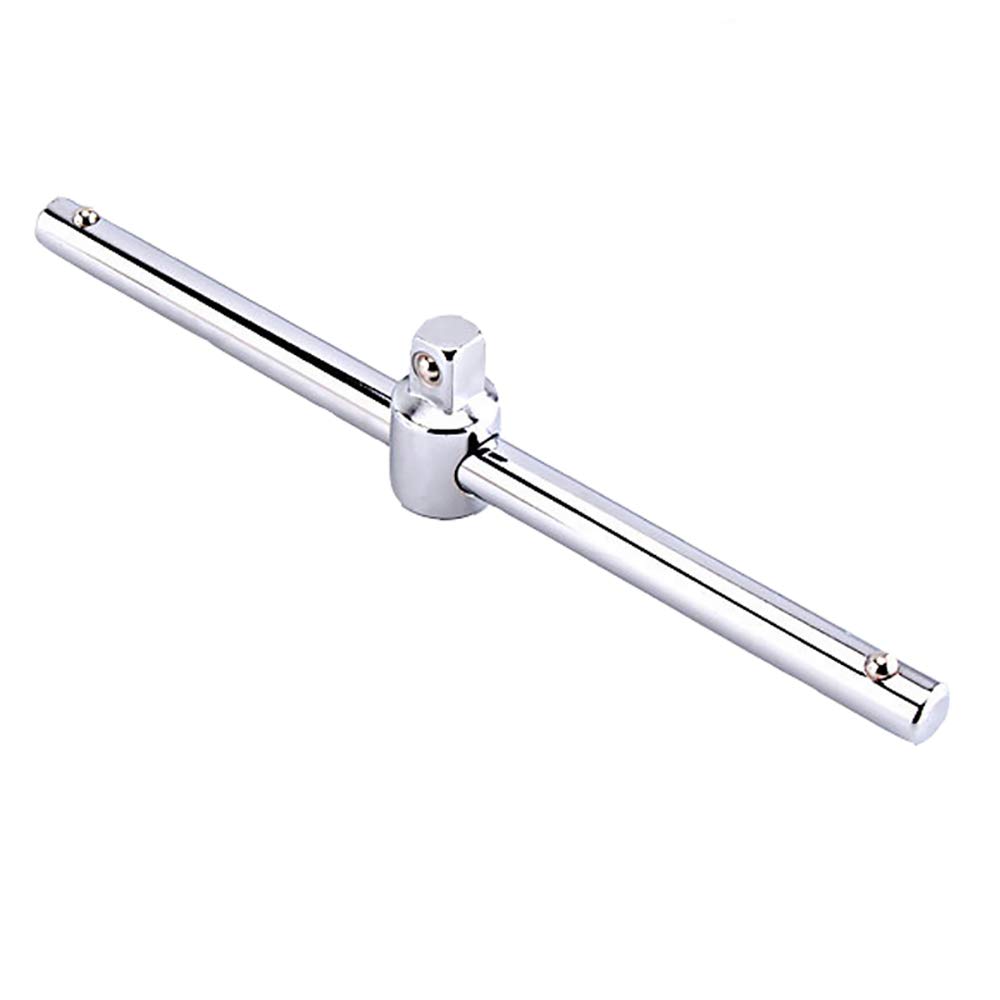 tooloflife T-Handle Square Drive T Bar Socket Wrench Sliding Slide Bar Socket Wrench for Vehicle Maintenance (1/2")