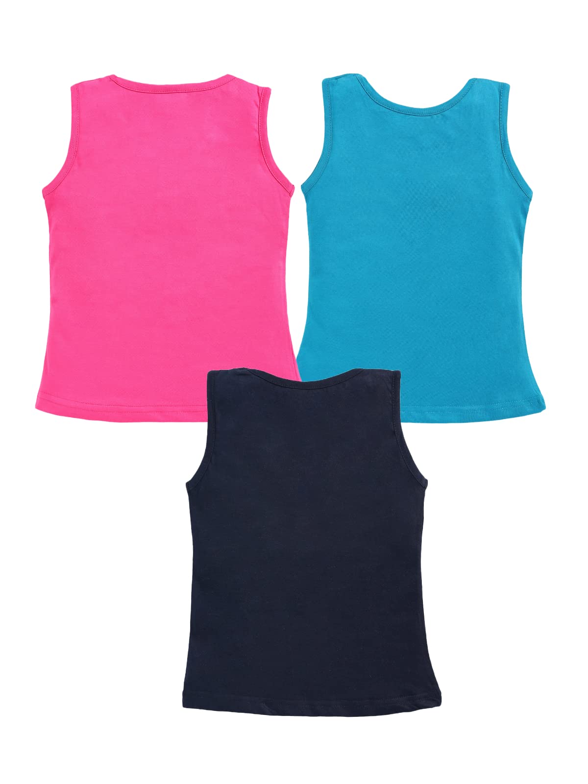 BABA AND BABY Kids Top Cotton Printed Sleeveless Tshirt for Girls Pack of 3 (3-4 Years, Pack of 3-A)