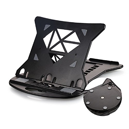 ノートパソコン スタンド ノートPC・パソコンデスク 折りたたみ式 7段高さ・角度調整可 360°回転可 座姿矯正 放熱対策 オフィス用・自宅用 18インチ以内のノートパソコンに対応 (ブラック)