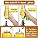 Butane Lighter Torch Long Lighter, with Visual Fuel Window,Long Flexible Neck Utility Lighters for Fireplace Kitchen Grill BBQ Campfire Pilot Lights(NO Butane Included) Black
