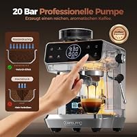 CAFELFFE MK-903 Professionelle 20-Bar-Espressomaschine mit integriertem Mahlwerk, Heiß-/Kaltbrühfunktion für Latte Macchiato und Cappuccino, 1,8-Liter-Wassertank und 1500-Watt-Brühleistung. – Ansicht 6